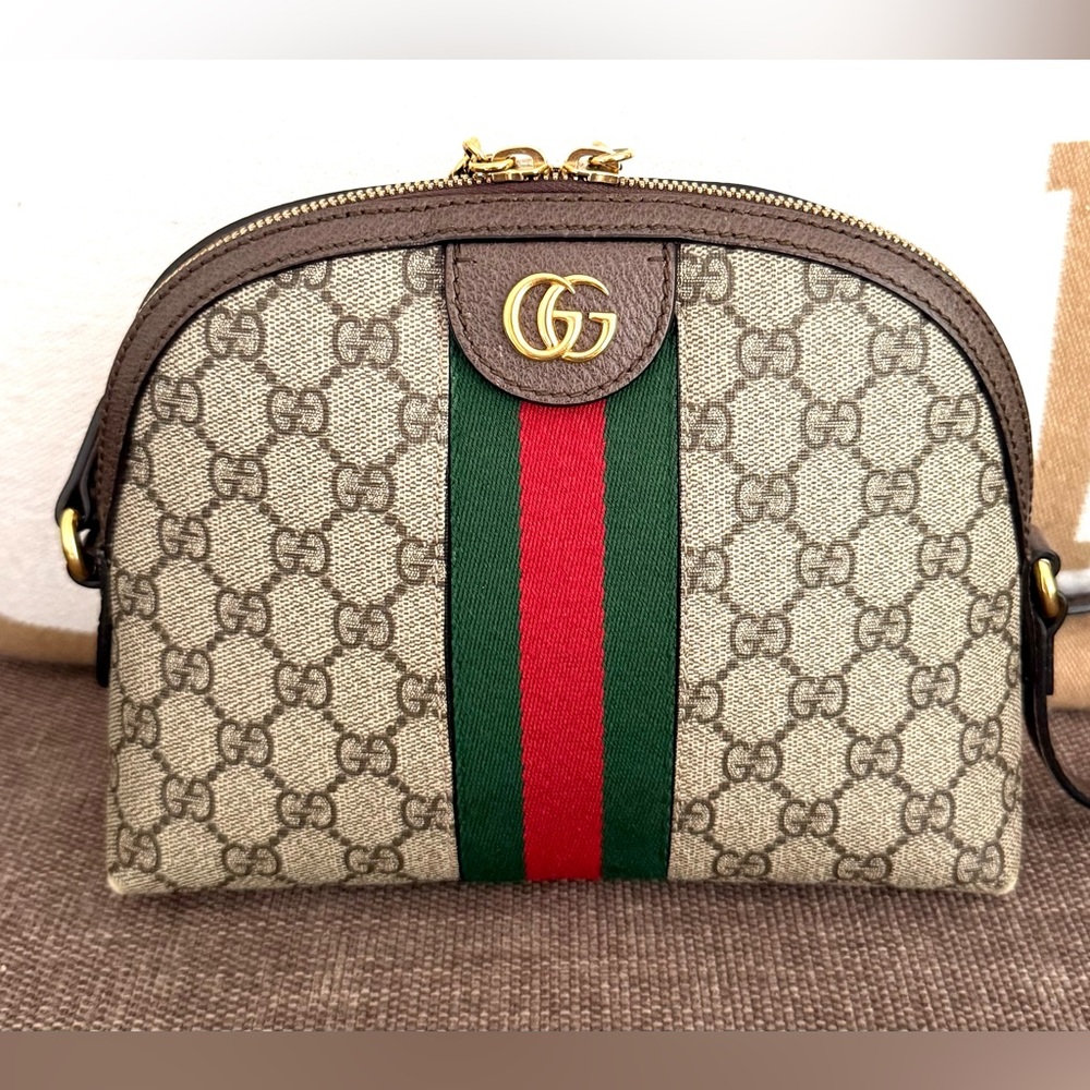 Authentic Gucci Ophedia dome crossbody bag brown monogram supreme canvas - Picture 10 of 16